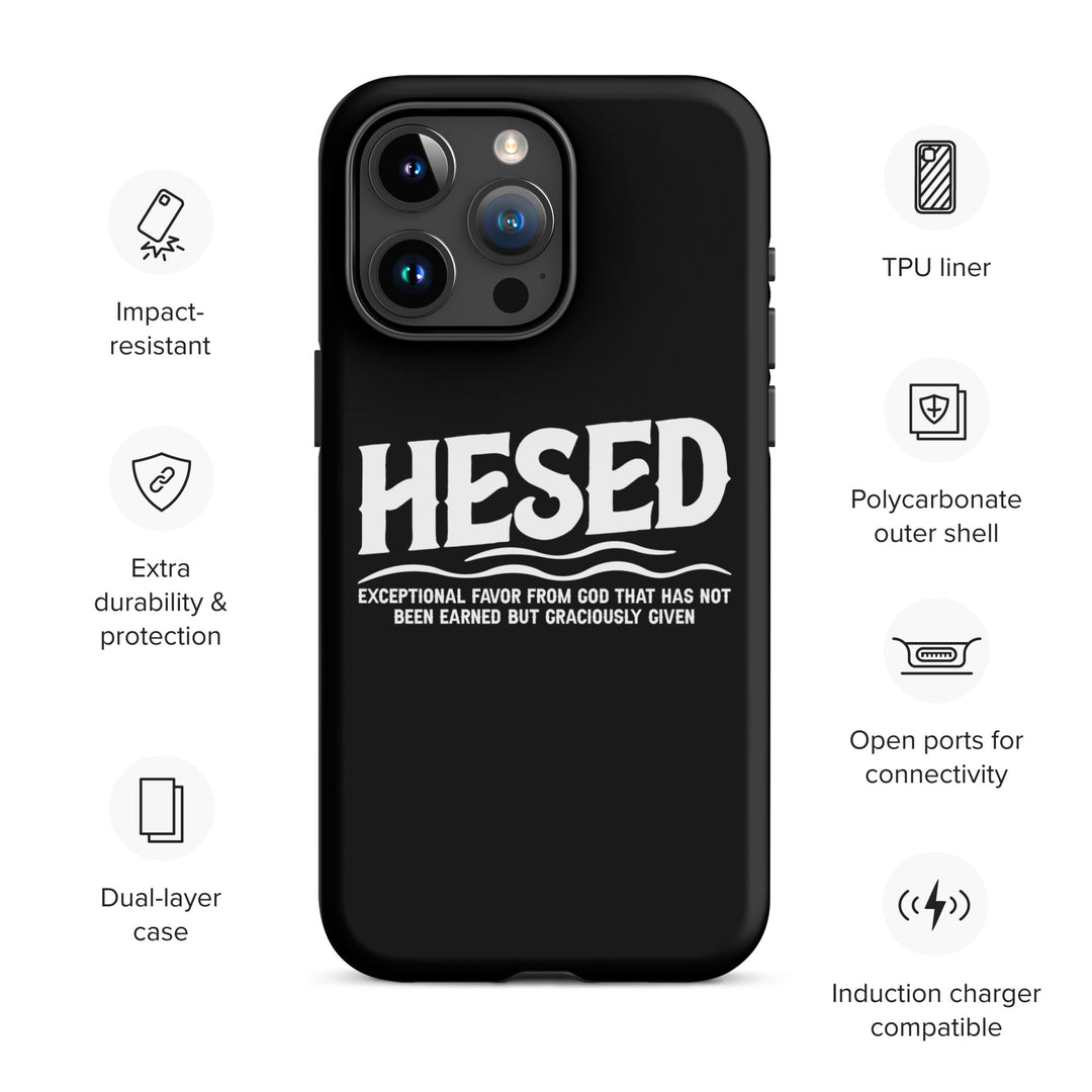 Christian Phone Case Hesed Exceptional Favor Black for iPhone® iPhone® Phone Cases   