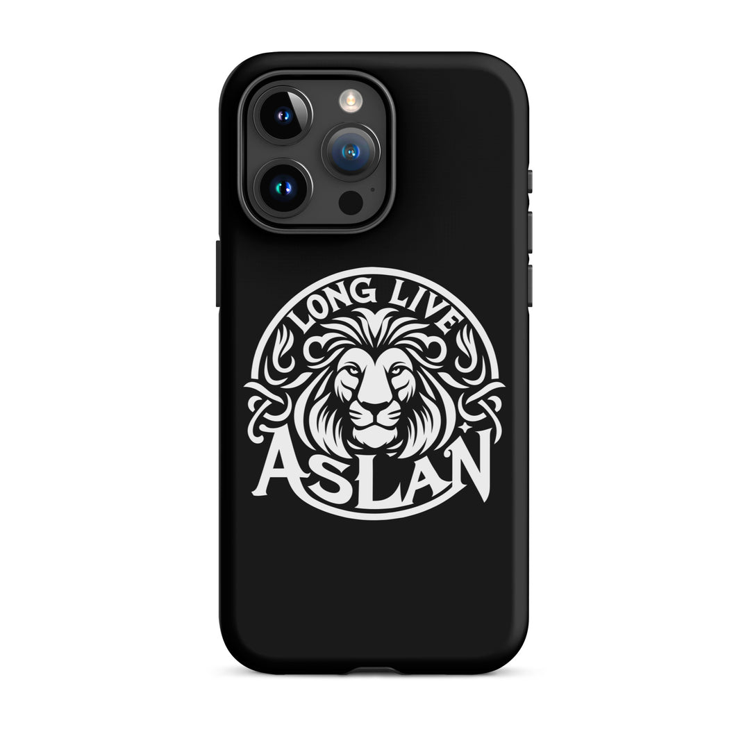 Christian Phone Case Long Live Aslan Black for iPhone® iPhone® Phone Cases Matte iPhone 15 Pro Max 