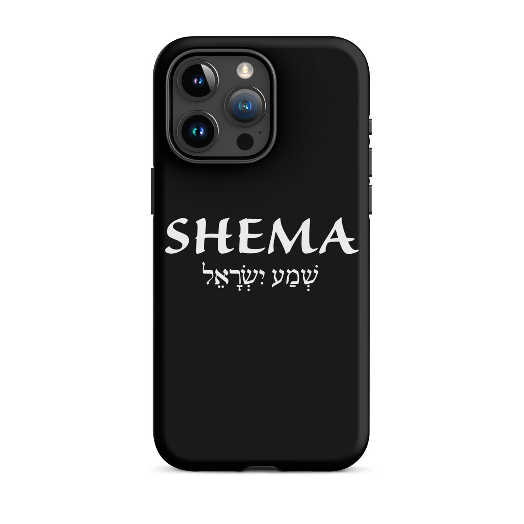 Christian Phone Case Shema Hebrew Black for iPhone® iPhone® Phone Cases Matte iPhone 15 Pro Max 