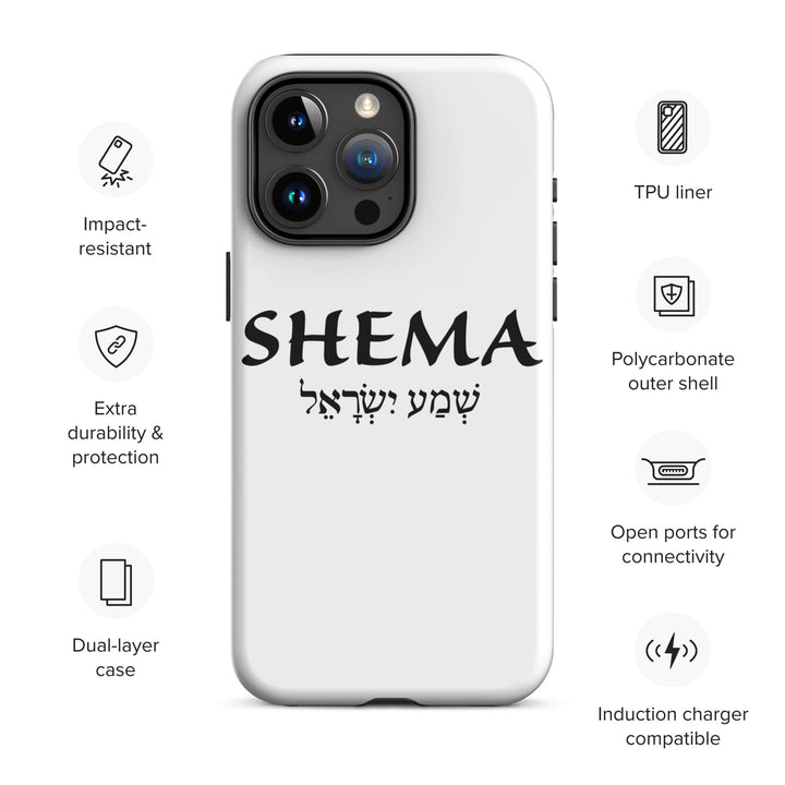 Christian Phone Case Shema Hebrew White for iPhone® iPhone® Phone Cases   