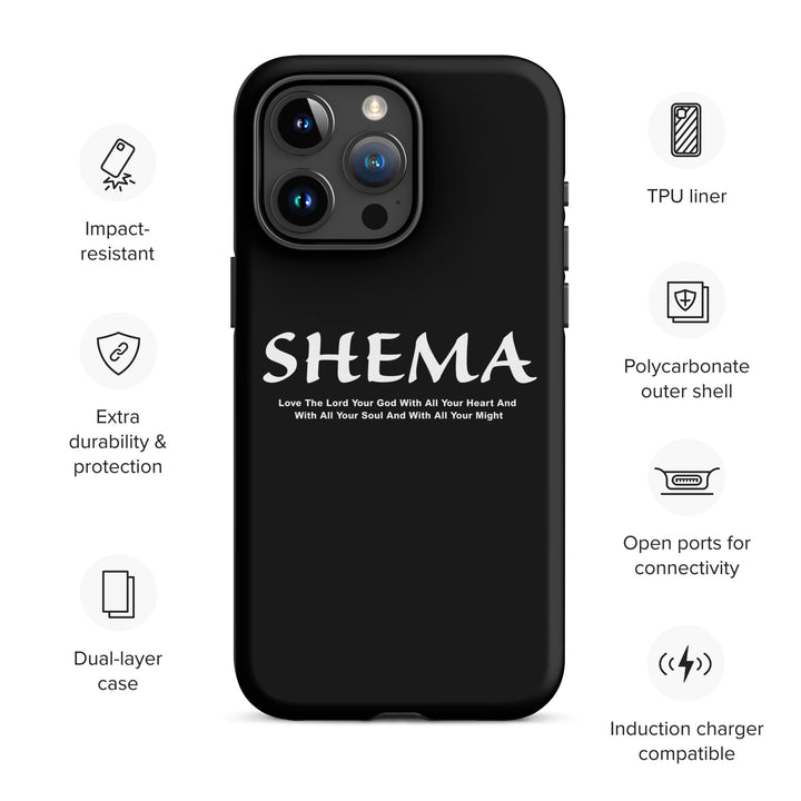 Christian Phone Case Shema Love The Lord Black  for iPhone® iPhone® Phone Cases   