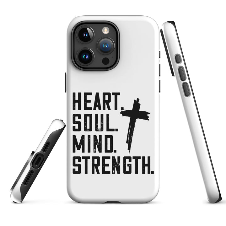 Christian Phone Case Heart Soul Mind Strength White for iPhone® iPhone® Phone Cases   