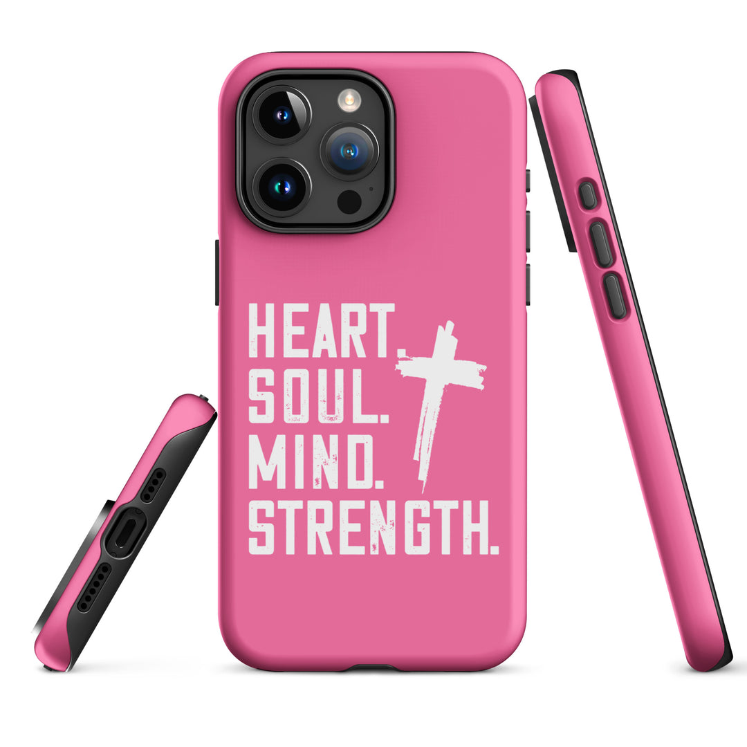 Christian Phone Case Heart Soul Mind Strength Pink for iPhone® iPhone® Phone Cases   