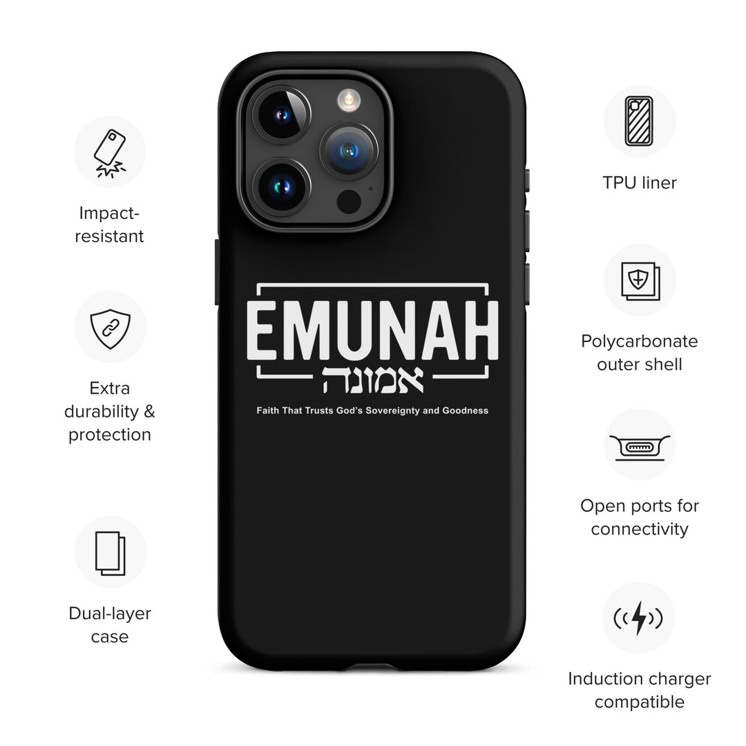 Christian Phone Case Emunah Faith That Trusts Black for iPhone® iPhone® Phone Cases   