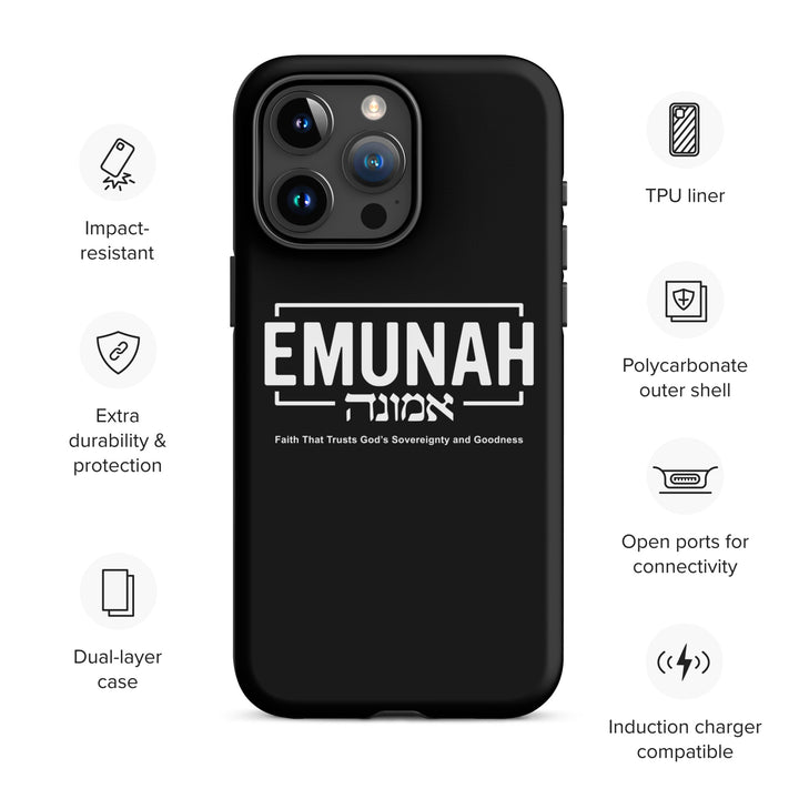 Christian Phone Case Emunah Faith That Trusts Black for iPhone® iPhone® Phone Cases   