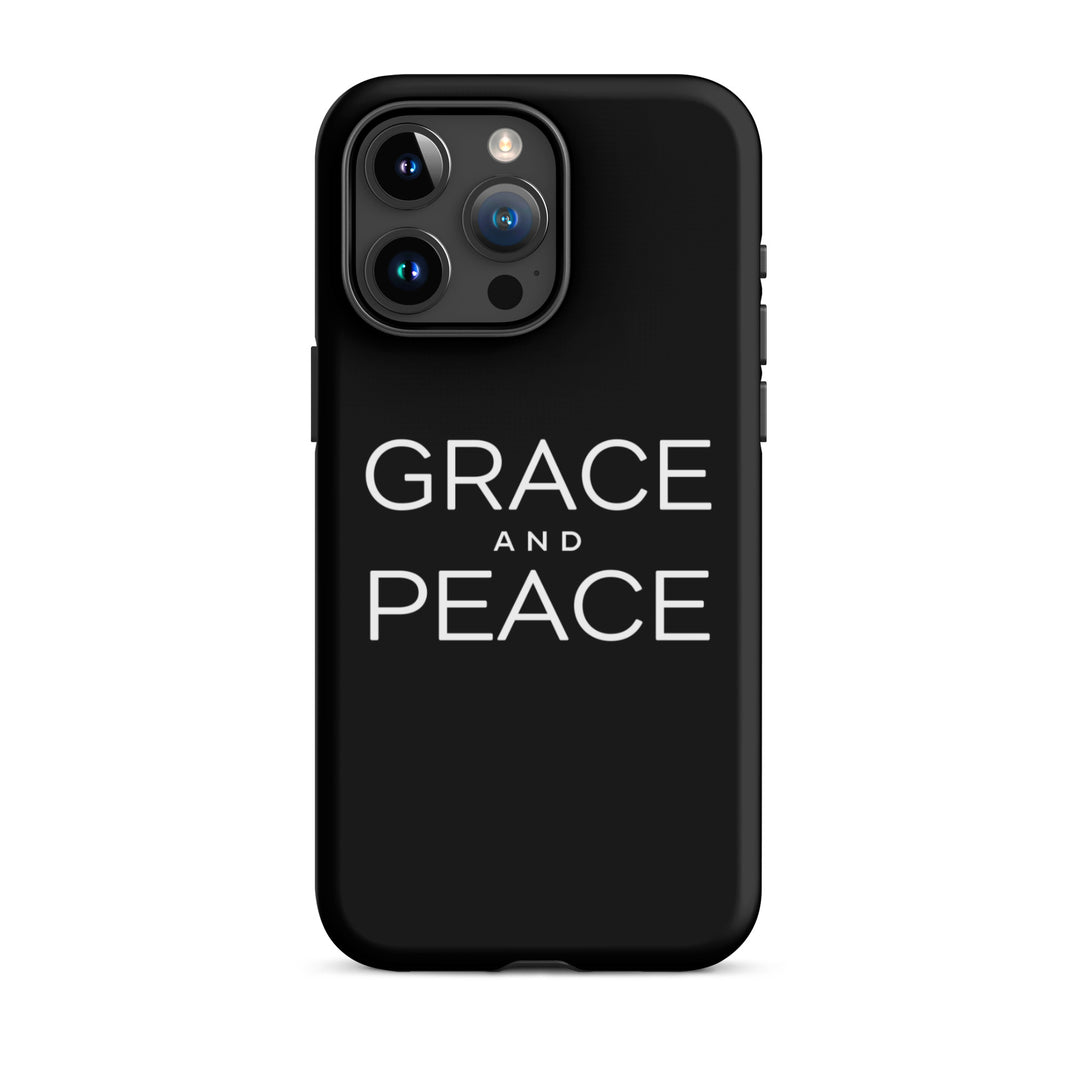 Christian Phone Case Grace and Peace Black for iPhone® iPhone® Phone Cases Matte iPhone 15 Pro Max 