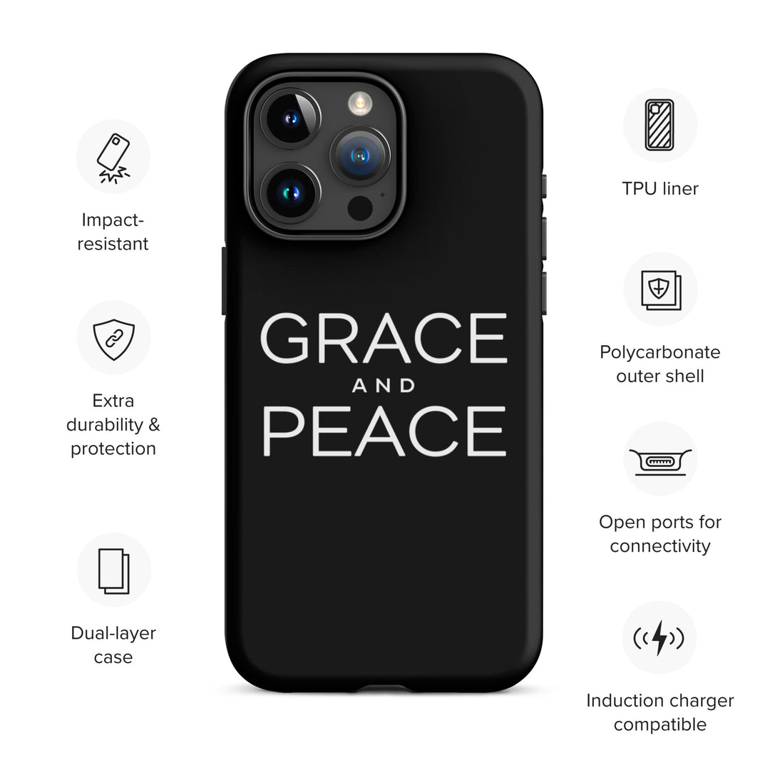 Christian Phone Case Grace and Peace Black for iPhone® iPhone® Phone Cases   