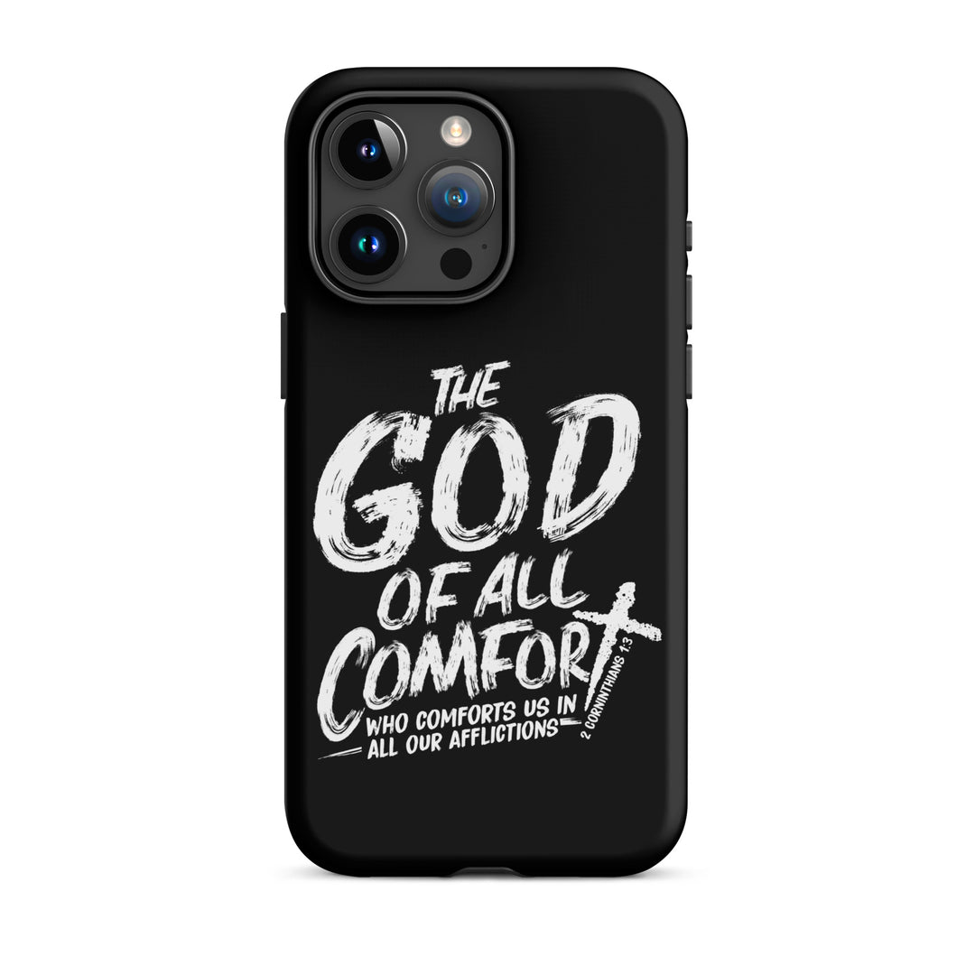 Christian Phone Case God of All Comfort Black for iPhone® iPhone® Phone Cases Matte iPhone 15 Pro Max 