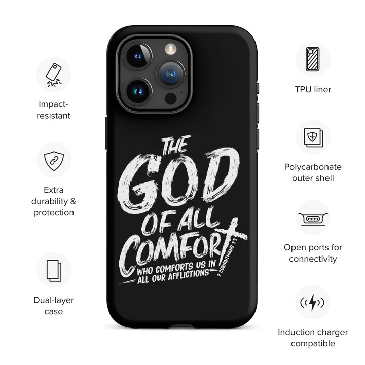 Christian Phone Case God of All Comfort Black for iPhone® iPhone® Phone Cases   