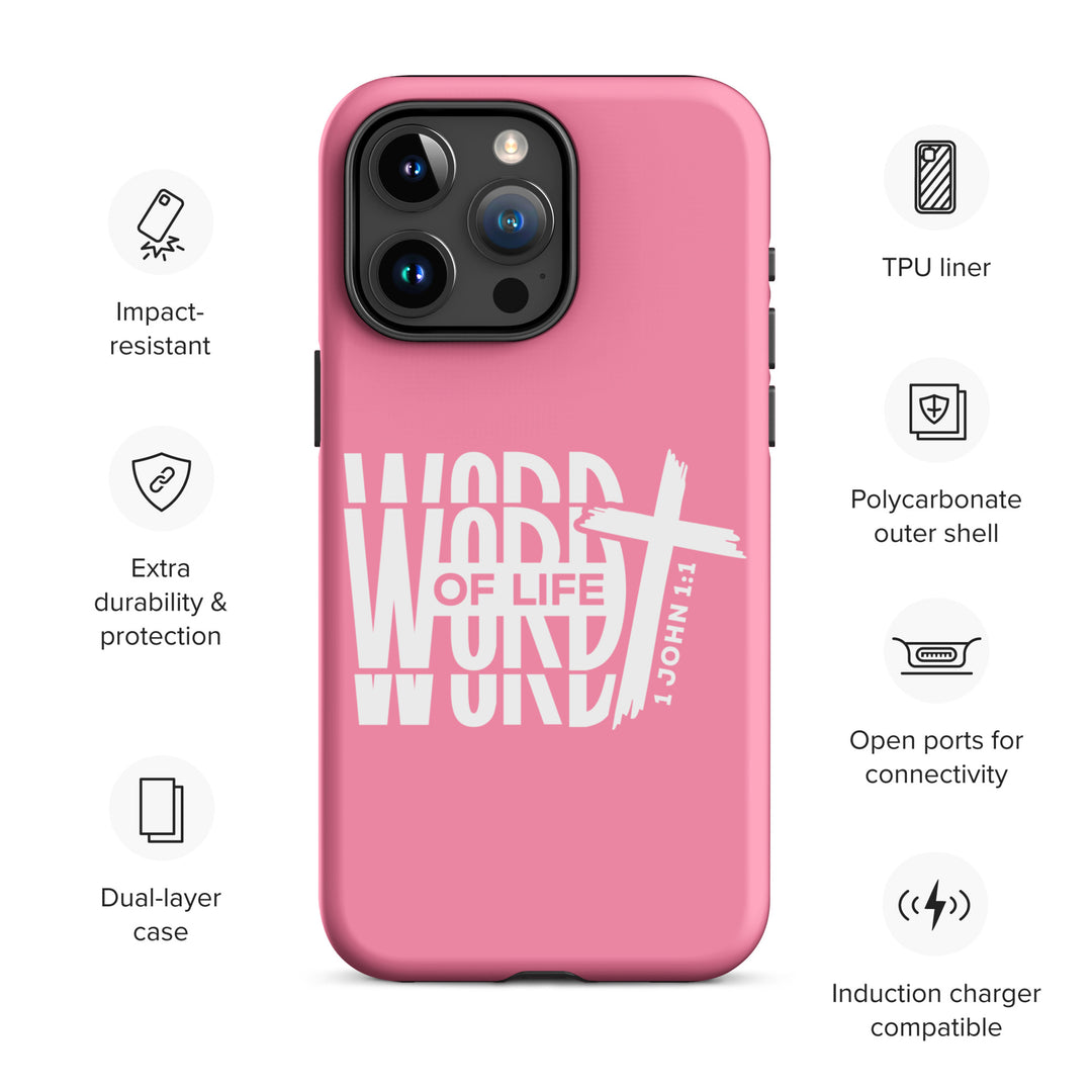 Christian Phone Case Word of Life Cross Pink for iPhone® iPhone® Phone Cases   