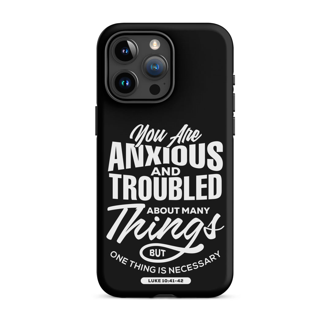 Christian Phone Case Anxious And Troubled Black for iPhone® iPhone® Phone Cases Matte iPhone 15 Pro Max 