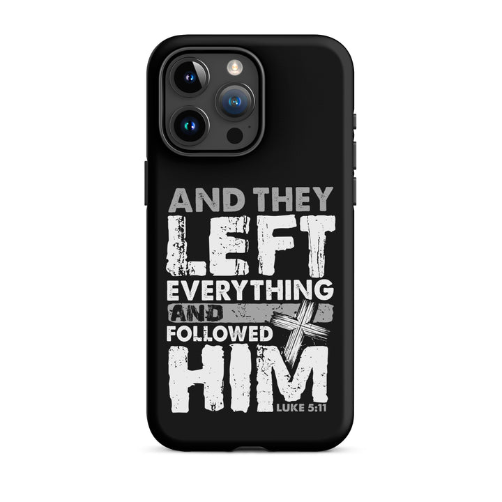 Christian Phone Case Left Everything Cross Black for iPhone® iPhone® Phone Cases Matte iPhone 15 Pro Max 