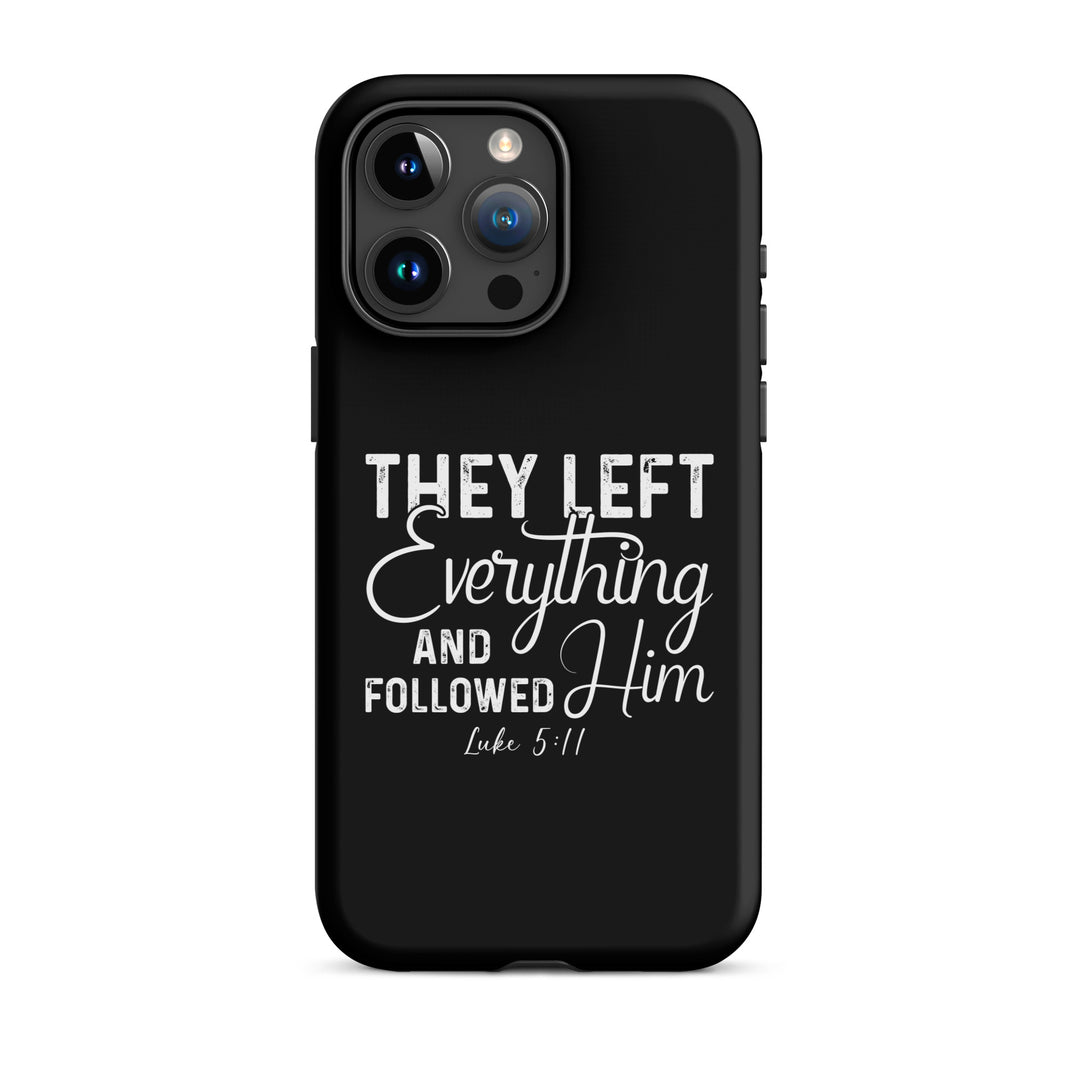 Christian Phone Case Left Everything Black for iPhone® iPhone® Phone Cases Matte iPhone 15 Pro Max 