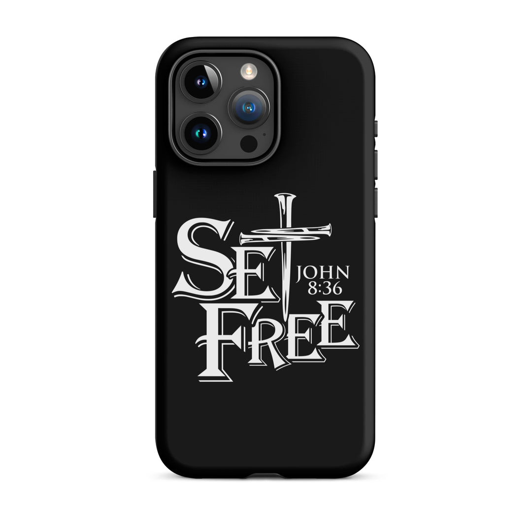 Christian Phone Case Set Free Black for iPhone® iPhone® Phone Cases Matte iPhone 15 Pro Max 