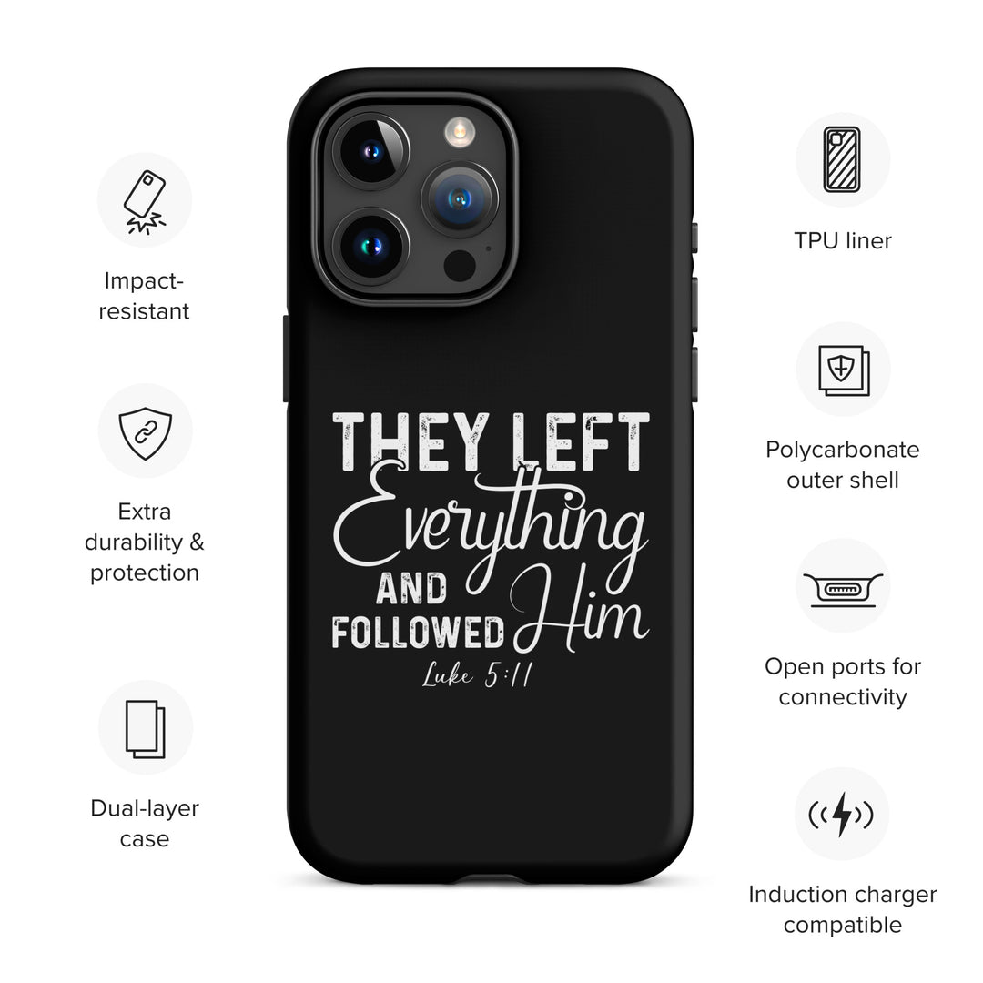 Christian Phone Case Left Everything Black for iPhone® iPhone® Phone Cases   