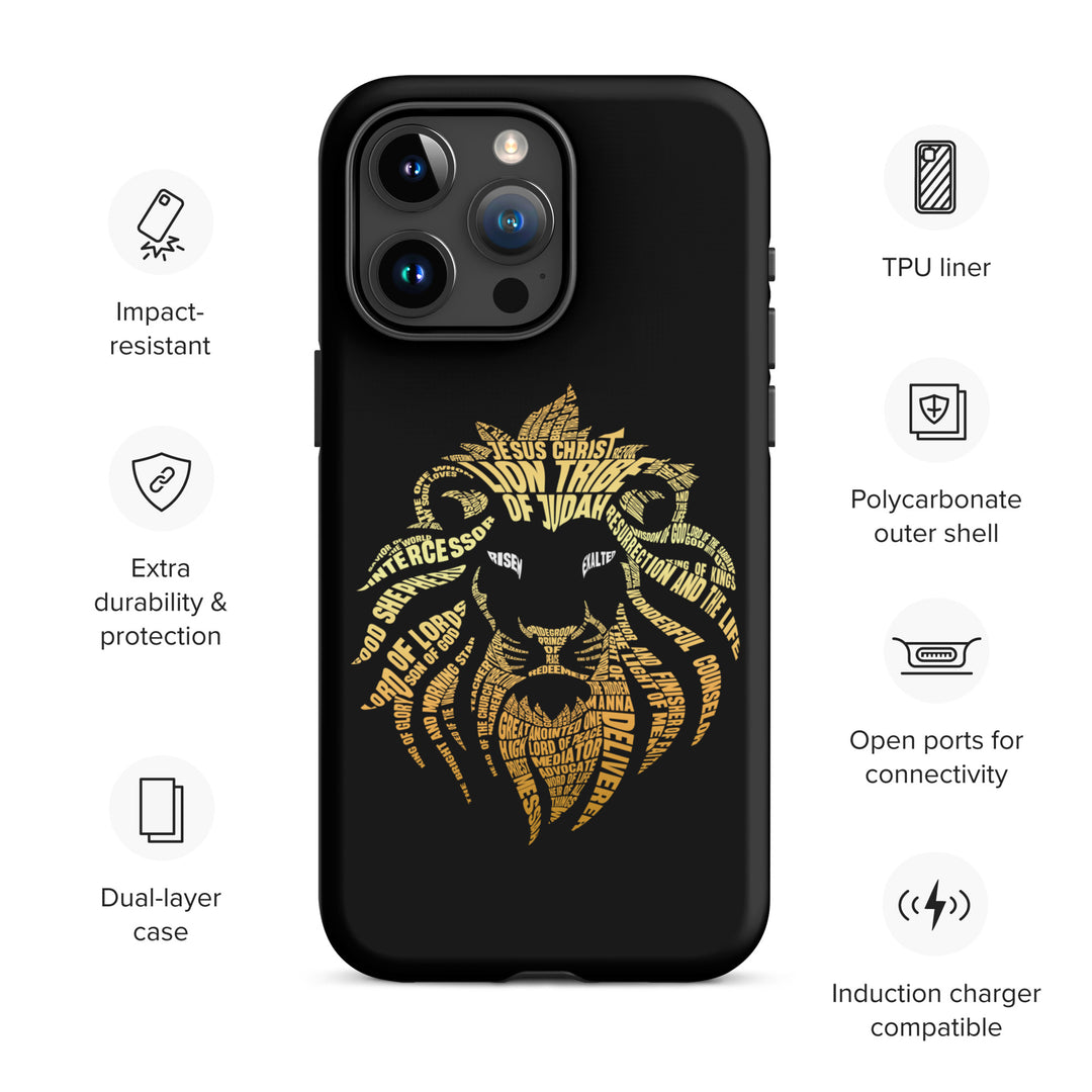 Christian Phone Case Lion Word Cloud Black for iPhone® iPhone® Phone Cases   