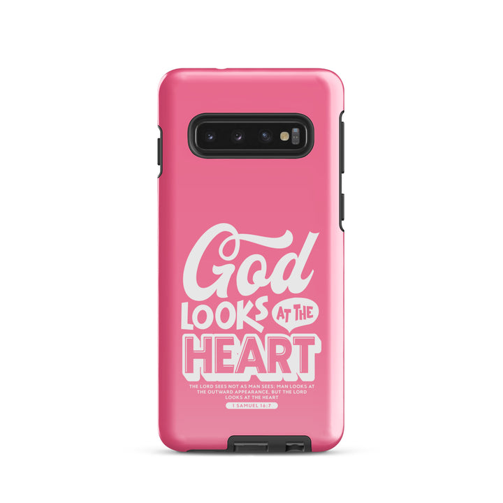 Christian Phone Case God Looks At Heart  for Samsung® Samsung® Phone Cases Glossy Samsung Galaxy S10 