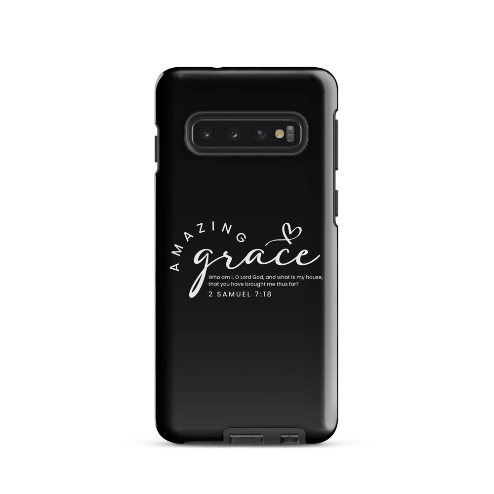 Christian Phone Case Amazing Grace Heart Black for Samsung® Samsung® Phone Cases Glossy Samsung Galaxy S10 