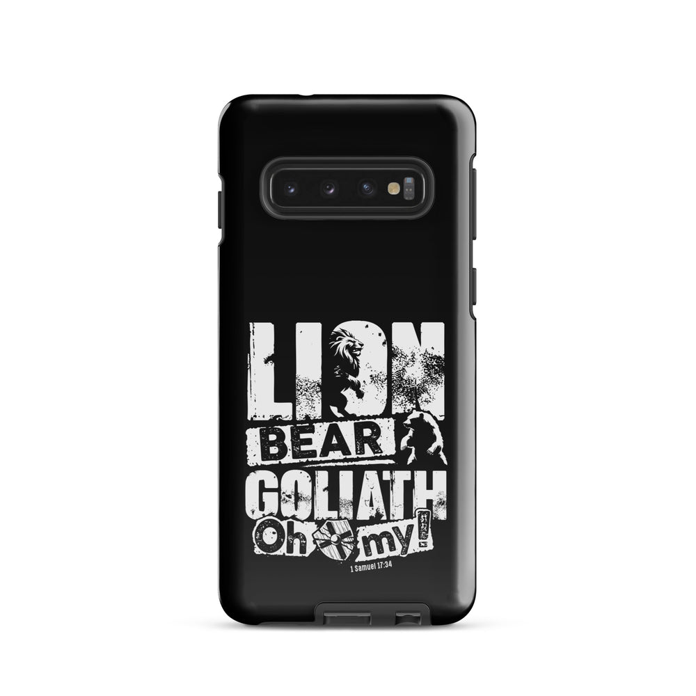 Christian Phone Case Lion Bear Goliath Black for Samsung® Samsung® Phone Cases Glossy Samsung Galaxy S10 