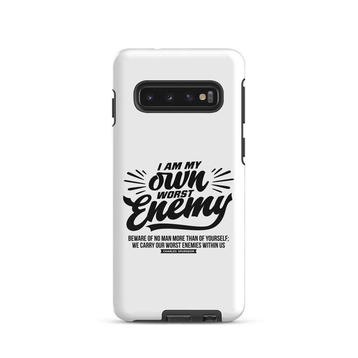 Christian Phone Case Worst Enemy White for Samsung® Samsung® Phone Cases Glossy Samsung Galaxy S10 