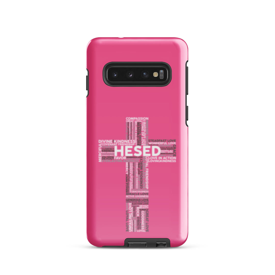 Christian Phone Case Hesed Cross Pink for Samsung® Samsung® Phone Cases Glossy Samsung Galaxy S10 