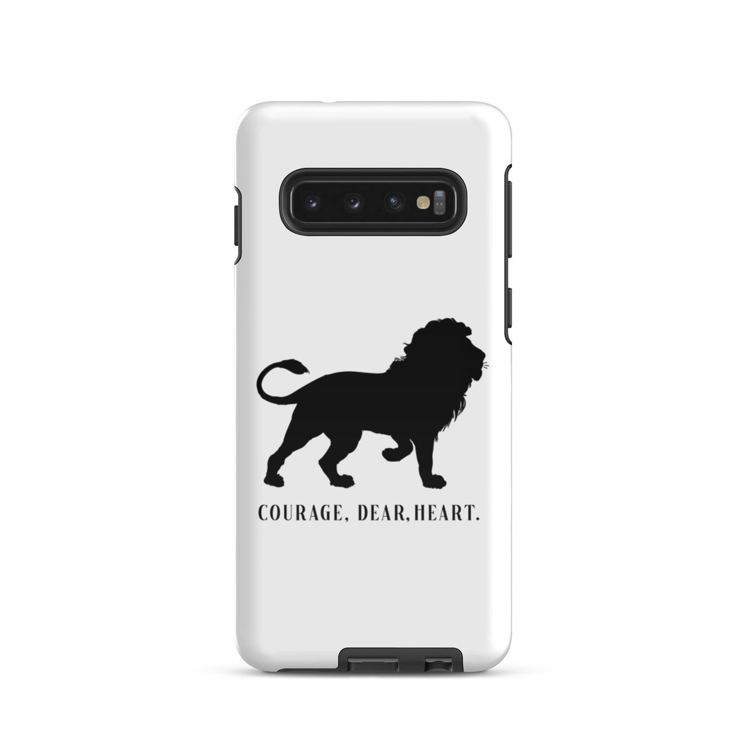 Christian Phone Case Courage Dear Heart White for Samsung® Samsung® Phone Cases Glossy Samsung Galaxy S10 