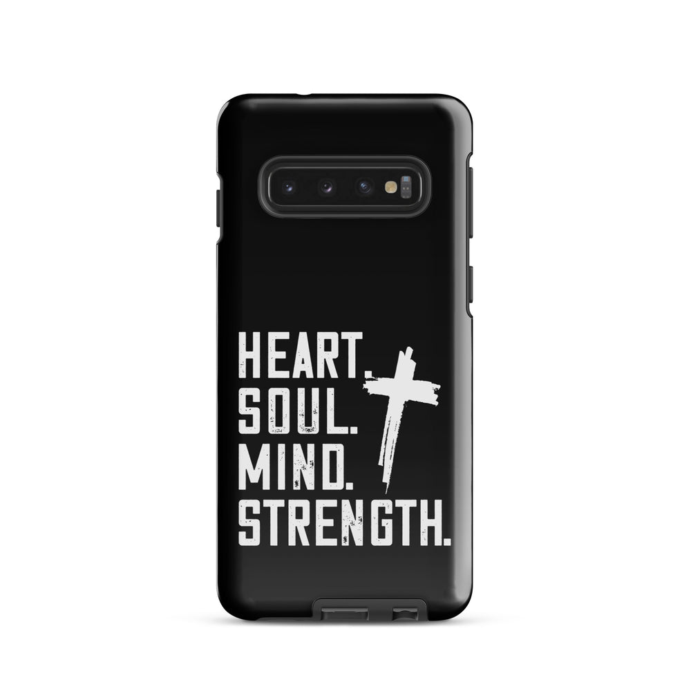 Christian Phone Case Heart Soul Mind Strength Black  for Samsung® Samsung® Phone Cases Glossy Samsung Galaxy S10 