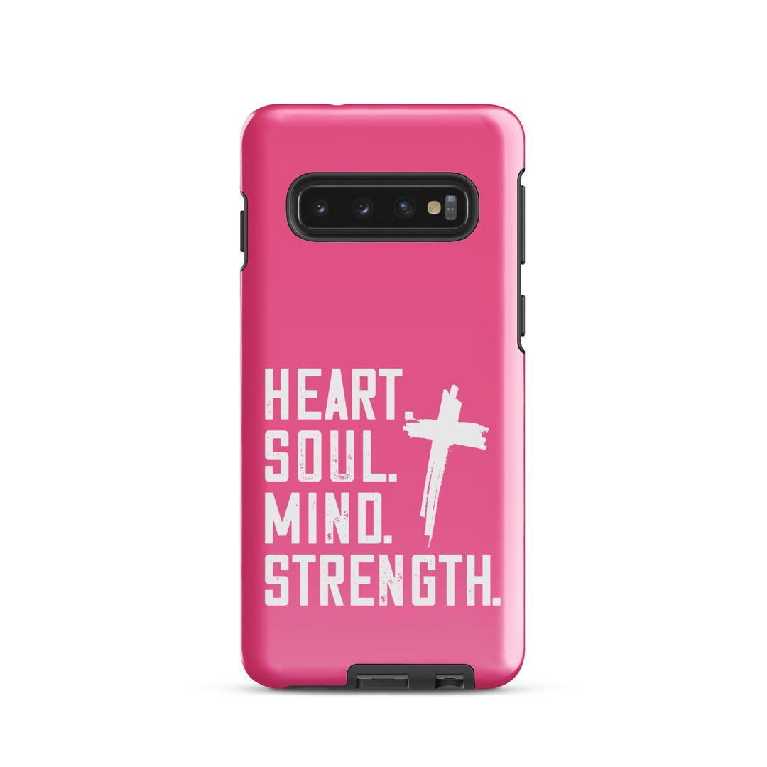 Christian Phone Case Heart Soul Mind Strength Pink for Samsung® Samsung® Phone Cases Glossy Samsung Galaxy S10 