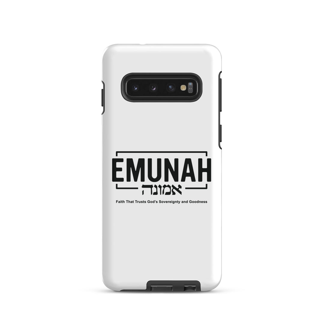 Christian Phone Case Emunah Faith That Trusts White for Samsung® Samsung® Phone Cases Glossy Samsung Galaxy S10 