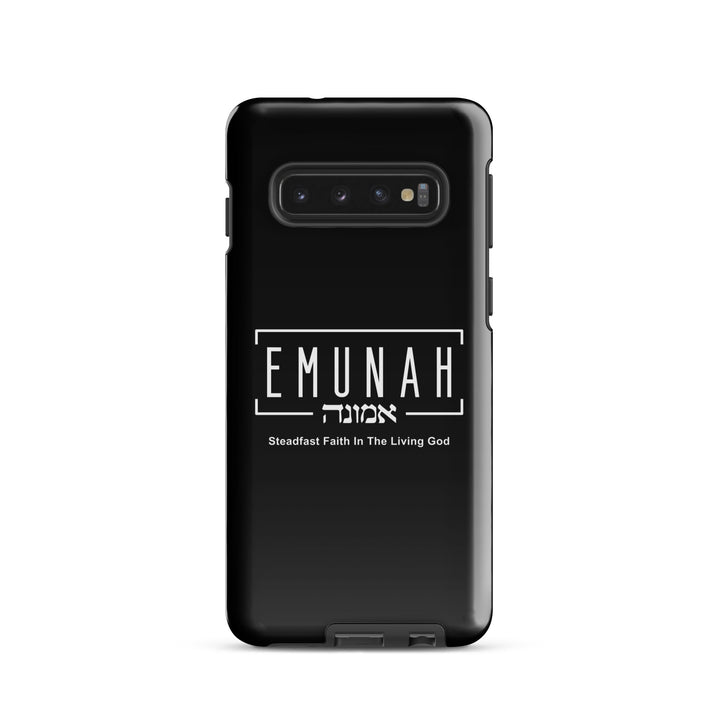 Christian Phone Case Emunah Steadfast Faith Black for Samsung® Samsung® Phone Cases Glossy Samsung Galaxy S10 