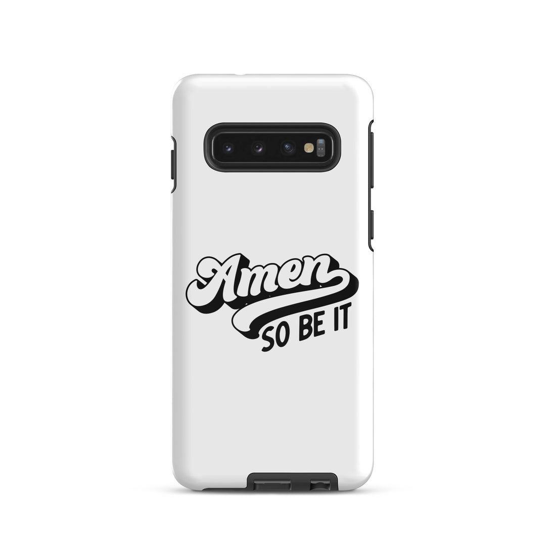 Christian Phone Case Amen So Be It White for Samsung® Samsung® Phone Cases Glossy Samsung Galaxy S10 