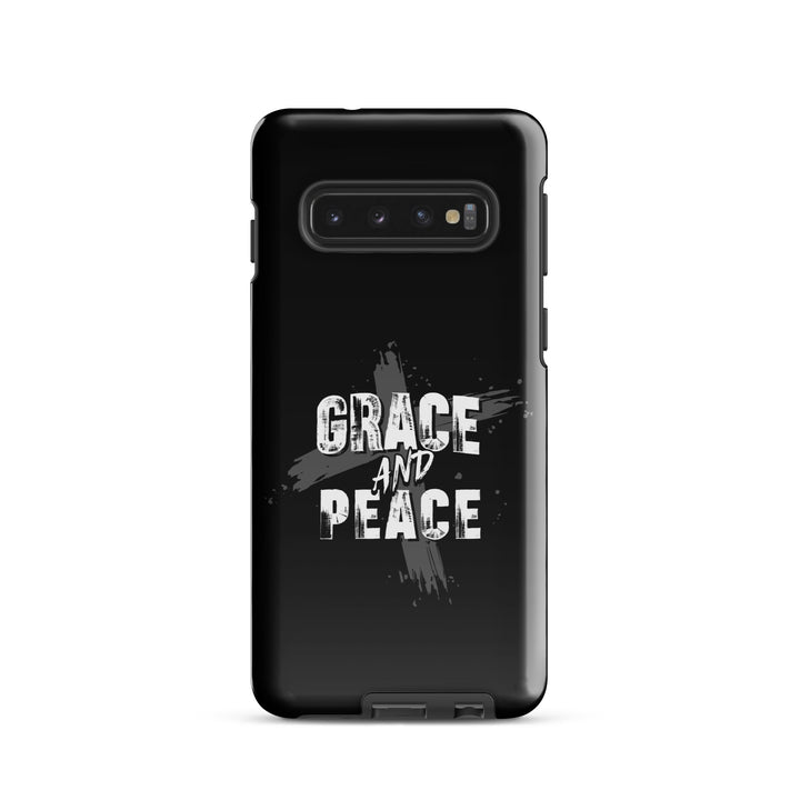 Christian Phone Case Grace and Peace Cross Black for Samsung® Samsung® Phone Cases Glossy Samsung Galaxy S10 