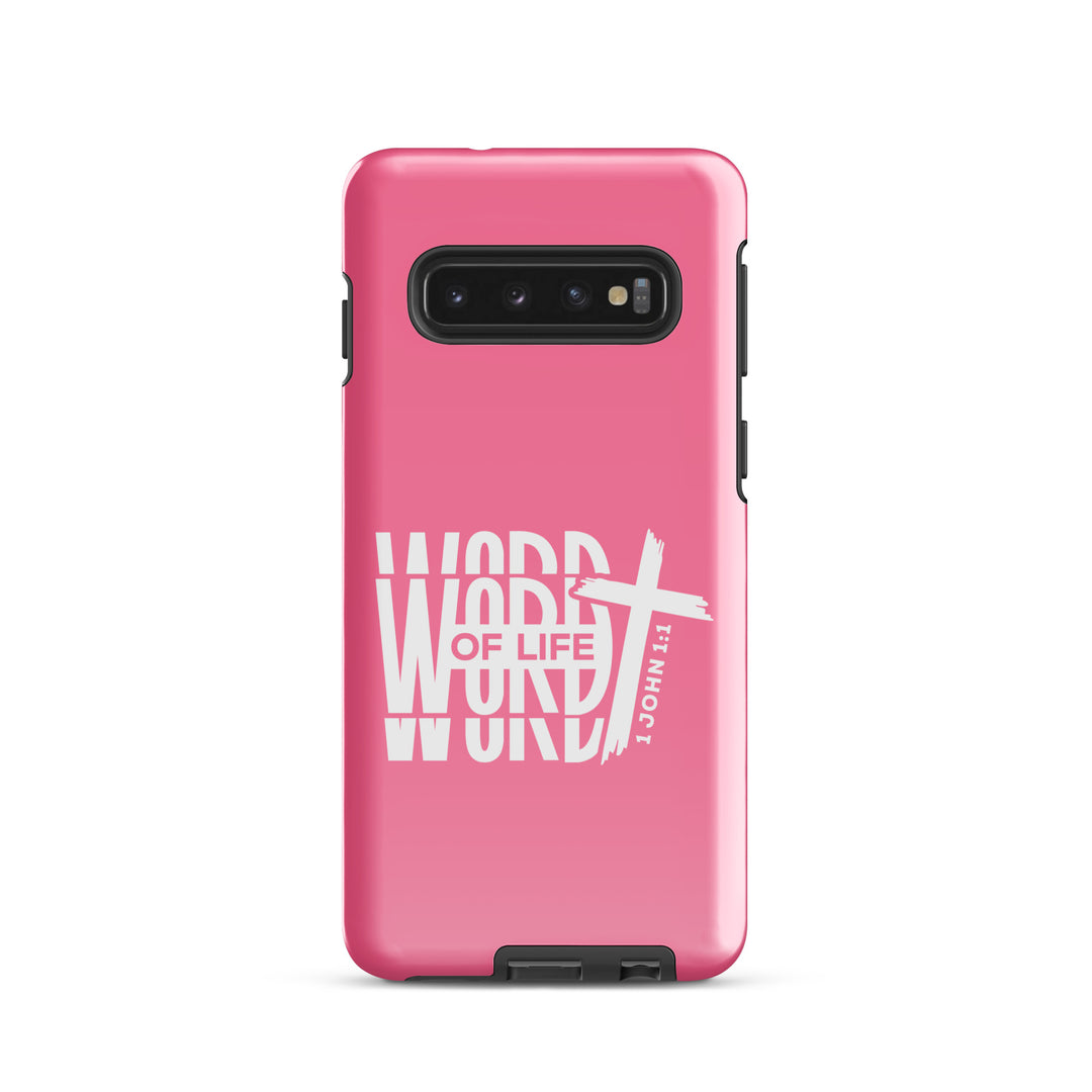 Christian Phone Case Word of Life Cross Pink for Samsung® Samsung® Phone Cases Glossy Samsung Galaxy S10 