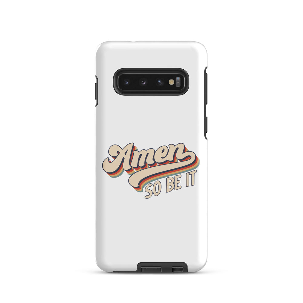 Christian Phone Case Amen So Be It White for Samsung® Samsung® Phone Cases Glossy Samsung Galaxy S10 