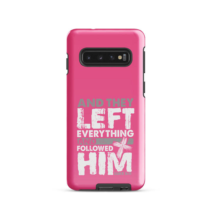 Christian Phone Case Left Everything Cross Pink for Samsung® Samsung® Phone Cases Glossy Samsung Galaxy S10 