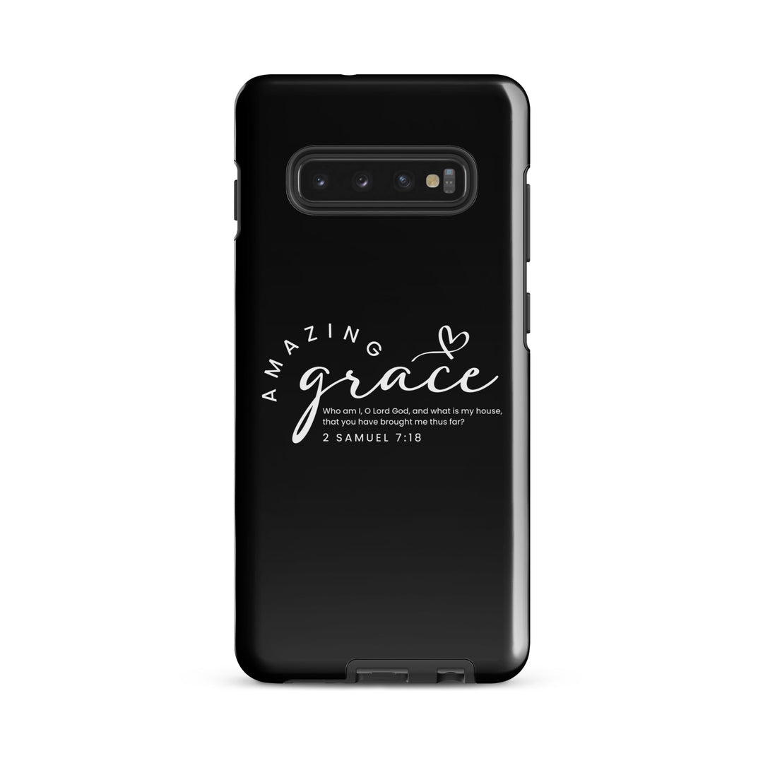 Christian Phone Case Amazing Grace Heart Black for Samsung® Samsung® Phone Cases Glossy Samsung Galaxy S10 Plus 