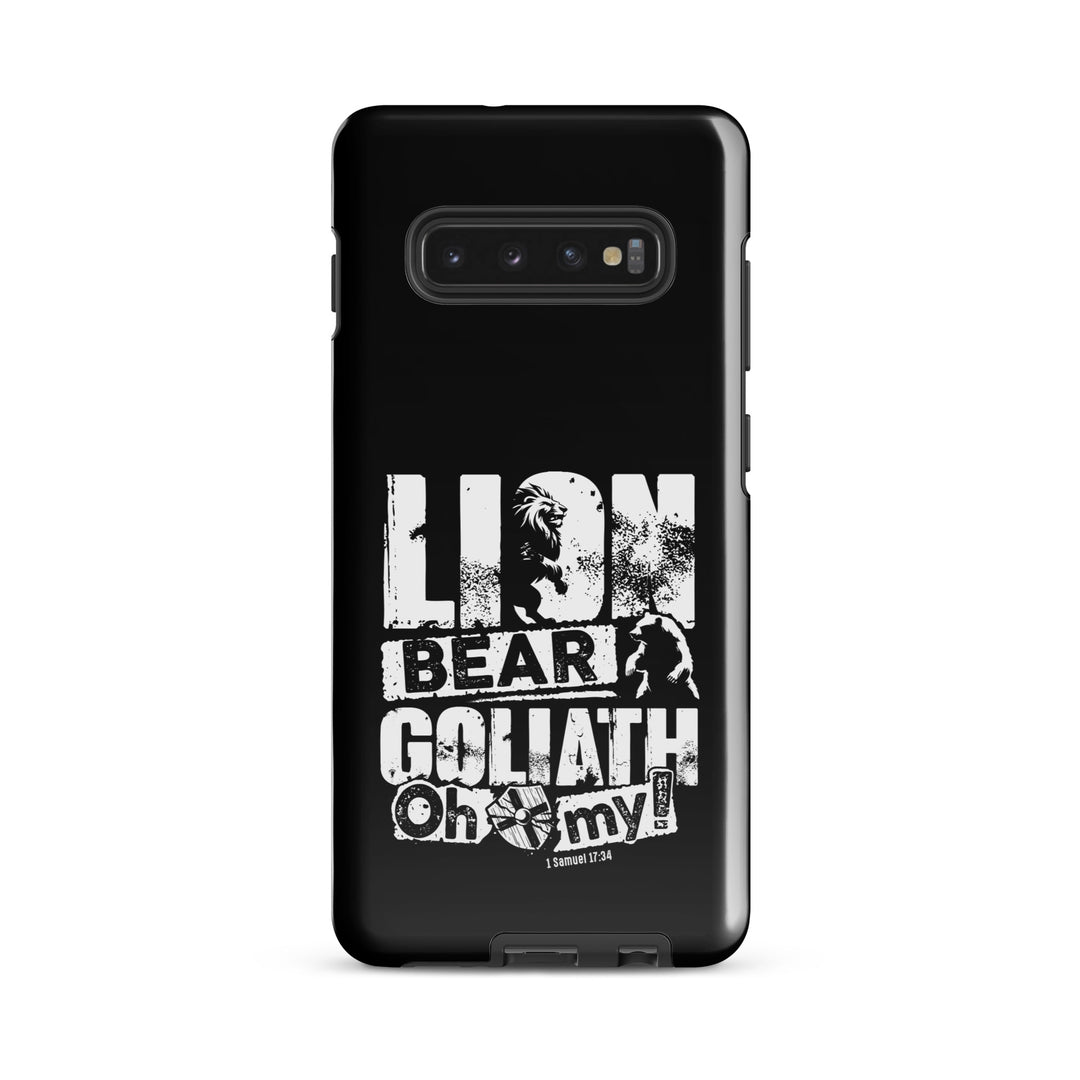 Christian Phone Case Lion Bear Goliath Black for Samsung® Samsung® Phone Cases Glossy Samsung Galaxy S10 Plus 