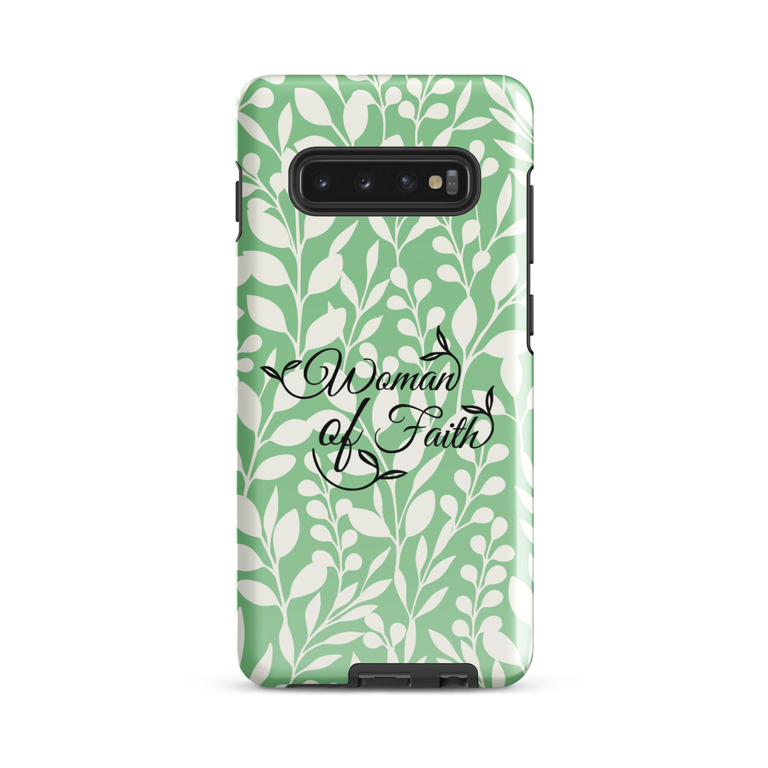 Christian Phone Case Woman of Faith Green for Samsung® Samsung® Phone Cases Glossy Samsung Galaxy S10 Plus 