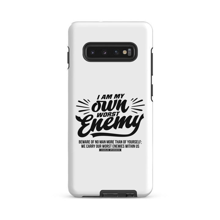 Christian Phone Case Worst Enemy White for Samsung® Samsung® Phone Cases Glossy Samsung Galaxy S10 Plus 