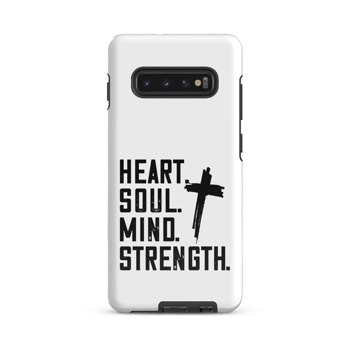 Christian Phone Case Heart Soul Mind Strength White for Samsung® Samsung® Phone Cases Glossy Samsung Galaxy S10 Plus 