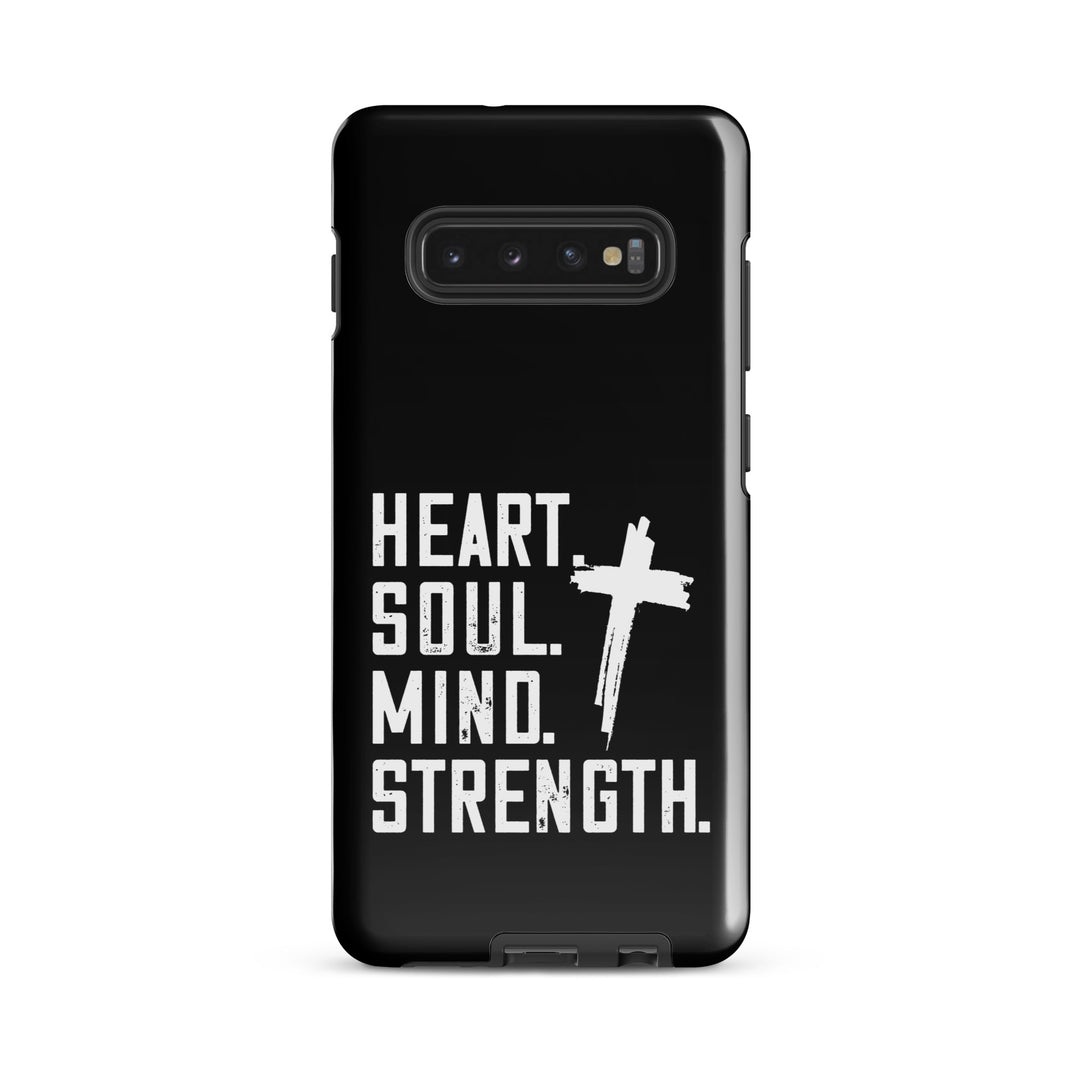 Christian Phone Case Heart Soul Mind Strength Black  for Samsung® Samsung® Phone Cases Glossy Samsung Galaxy S10 Plus 