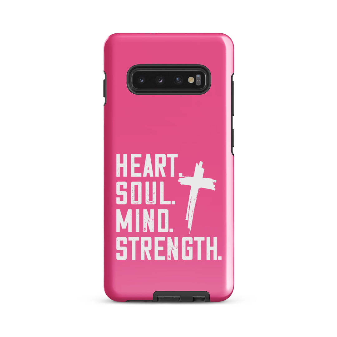 Christian Phone Case Heart Soul Mind Strength Pink for Samsung® Samsung® Phone Cases Glossy Samsung Galaxy S10 Plus 