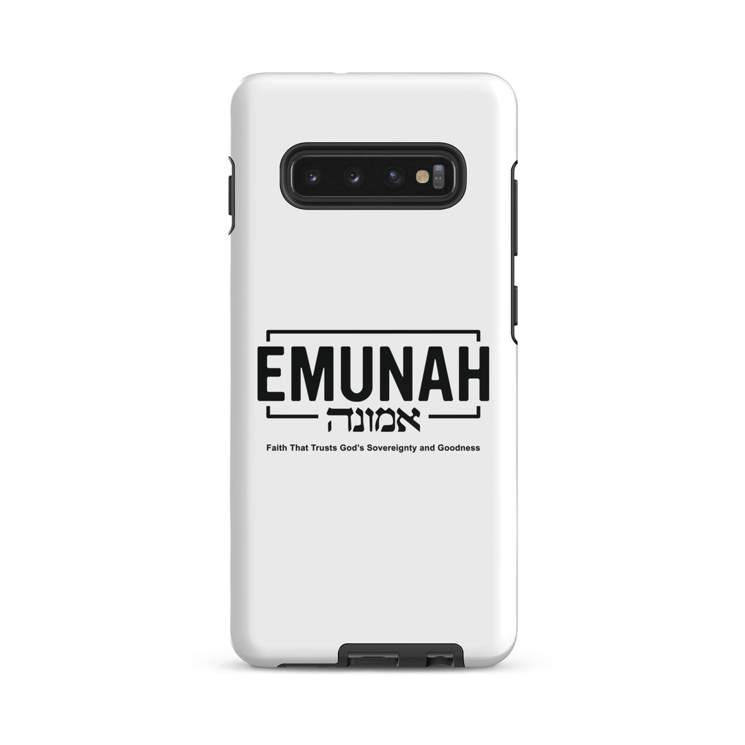 Christian Phone Case Emunah Faith That Trusts White for Samsung® Samsung® Phone Cases Glossy Samsung Galaxy S10 Plus 