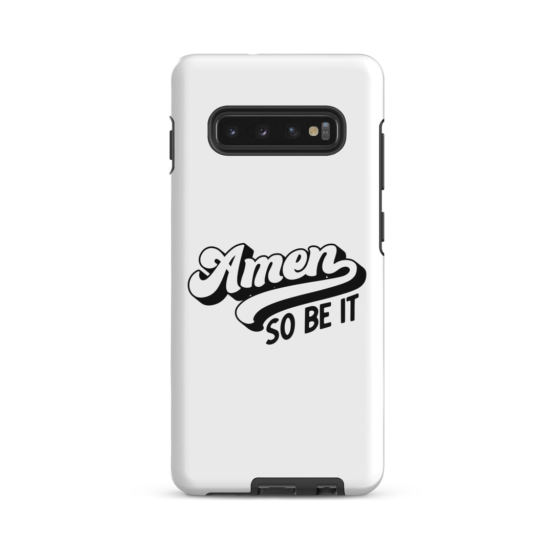 Christian Phone Case Amen So Be It White for Samsung® Samsung® Phone Cases Glossy Samsung Galaxy S10 Plus 