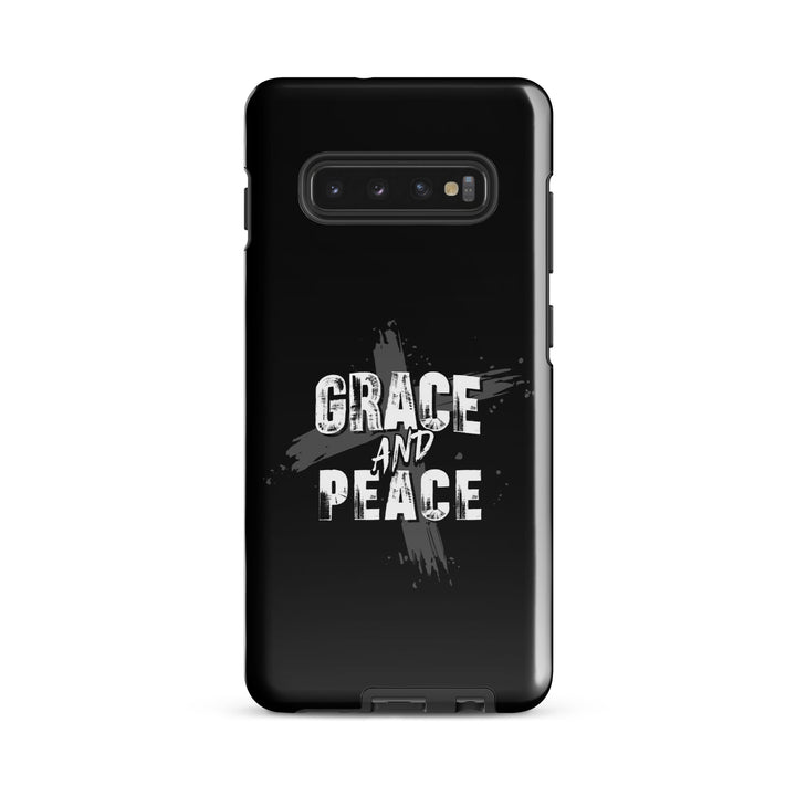 Christian Phone Case Grace and Peace Cross Black for Samsung® Samsung® Phone Cases Glossy Samsung Galaxy S10 Plus 