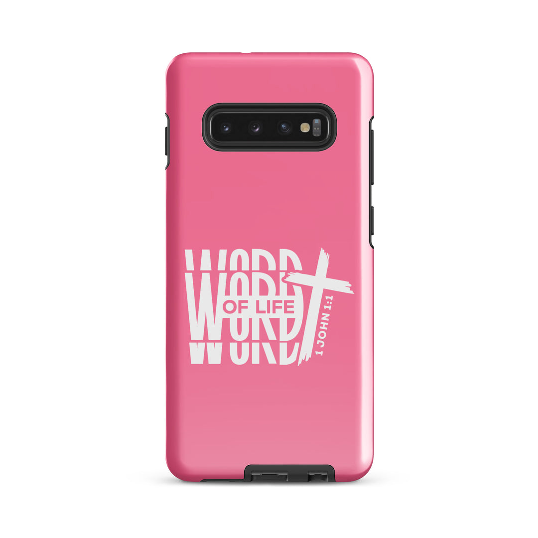 Christian Phone Case Word of Life Cross Pink for Samsung® Samsung® Phone Cases Glossy Samsung Galaxy S10 Plus 