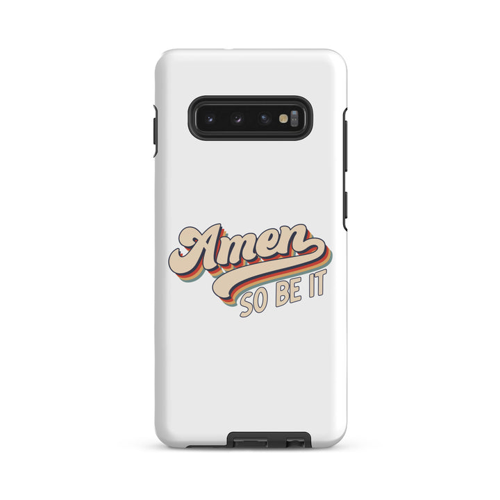 Christian Phone Case Amen So Be It White for Samsung® Samsung® Phone Cases Glossy Samsung Galaxy S10 Plus 