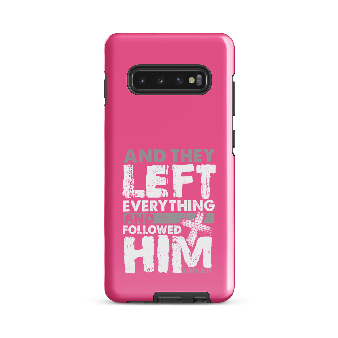 Christian Phone Case Left Everything Cross Pink for Samsung® Samsung® Phone Cases Glossy Samsung Galaxy S10 Plus 