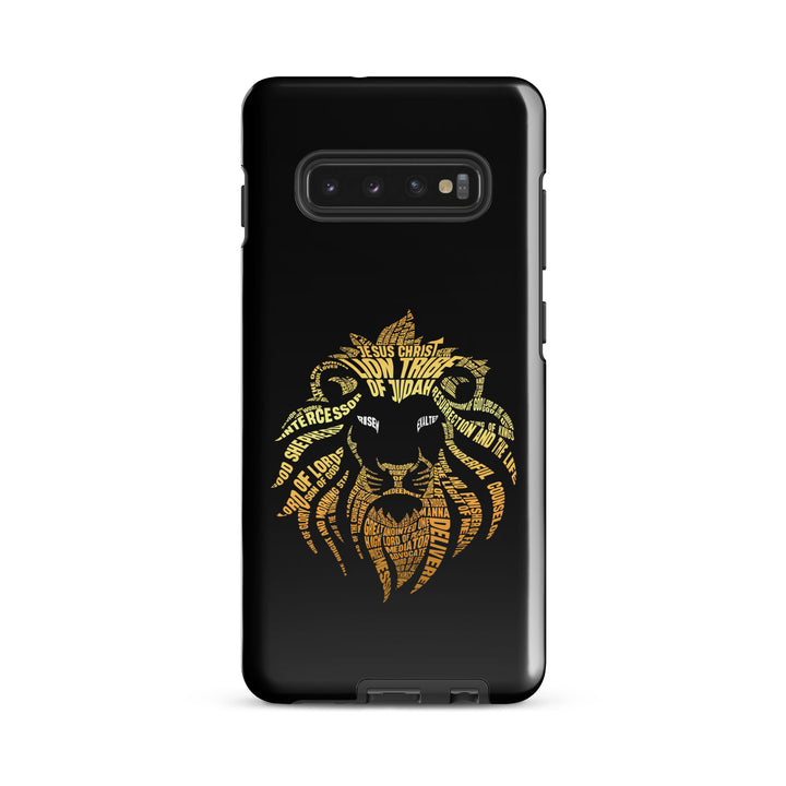 Christian Phone Case Lion Word Cloud Black for Samsung® Samsung® Phone Cases Glossy Samsung Galaxy S10 Plus 