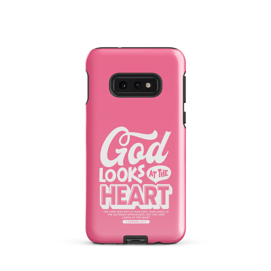 Christian Phone Case God Looks At Heart  for Samsung® Samsung® Phone Cases Glossy Samsung Galaxy S10e 